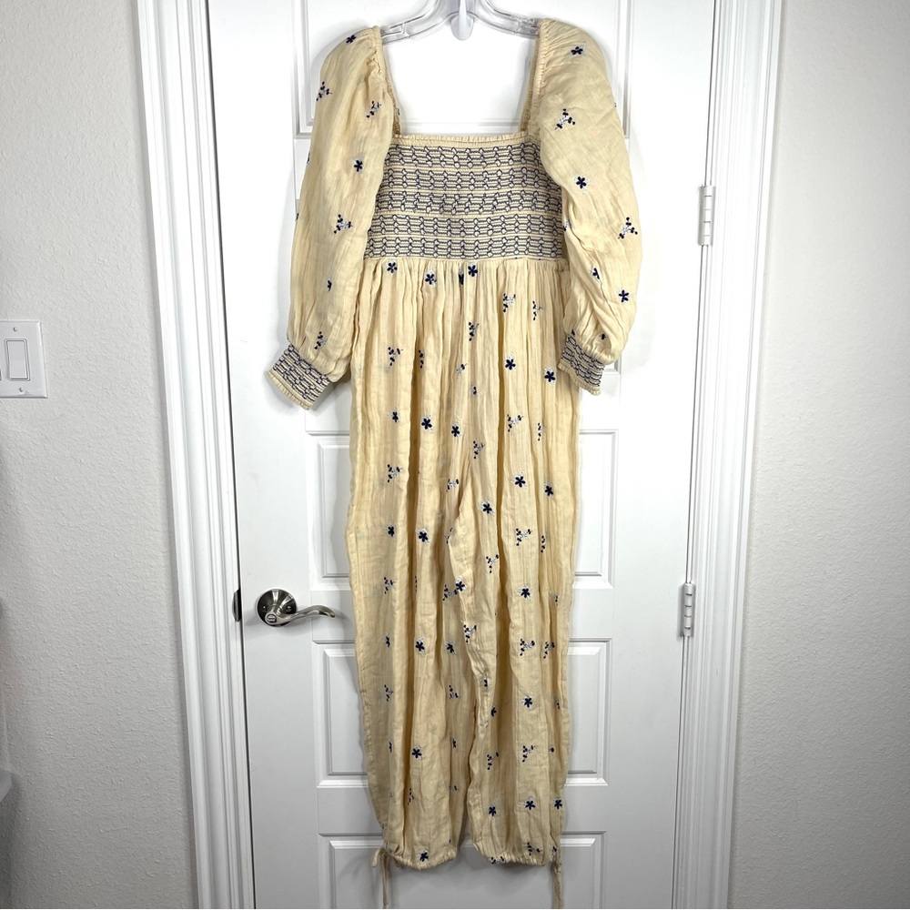 FREE PEOPLE Dahlia Embroidered Jumpsuit NEW Size XS Washed Out - Picture 2 of 15